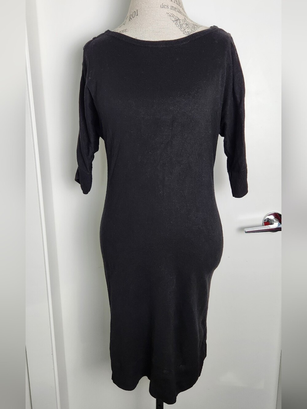 Vintage Black Knit Shift Dress Esprit